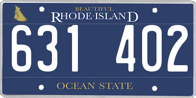 RI license plate 631402