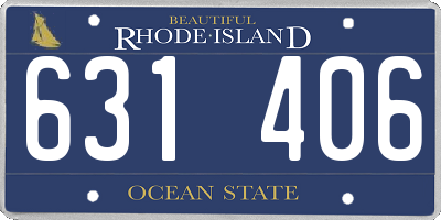 RI license plate 631406
