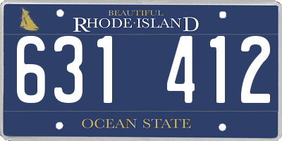 RI license plate 631412