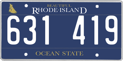 RI license plate 631419