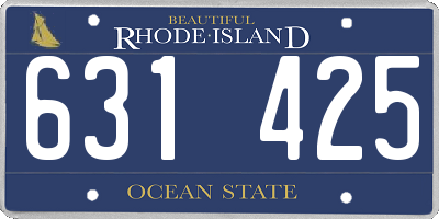 RI license plate 631425