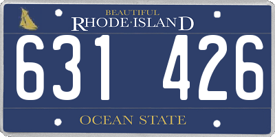 RI license plate 631426