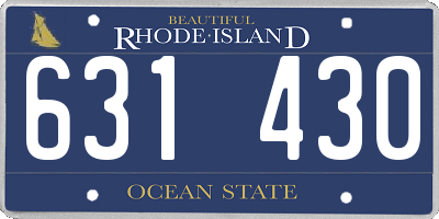 RI license plate 631430