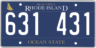 RI license plate 631431