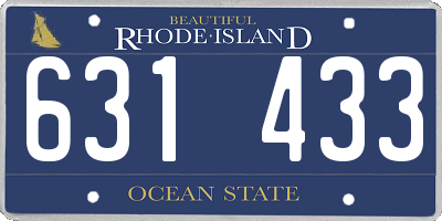 RI license plate 631433