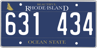 RI license plate 631434