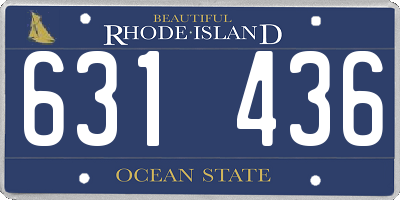 RI license plate 631436