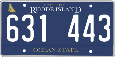RI license plate 631443