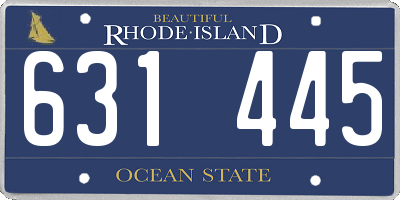 RI license plate 631445