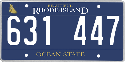RI license plate 631447