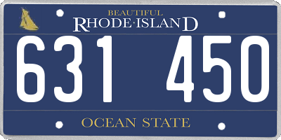 RI license plate 631450