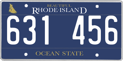 RI license plate 631456