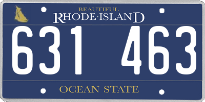 RI license plate 631463