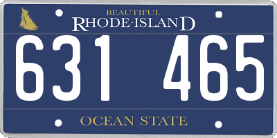 RI license plate 631465