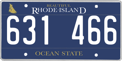 RI license plate 631466