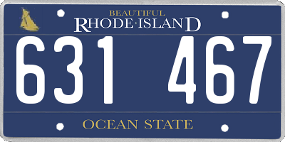 RI license plate 631467
