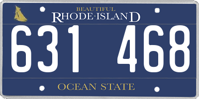 RI license plate 631468
