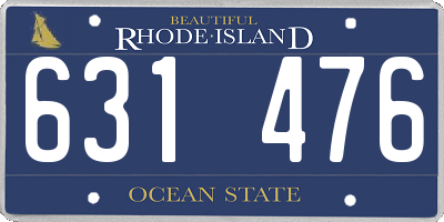 RI license plate 631476