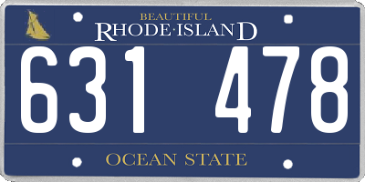 RI license plate 631478