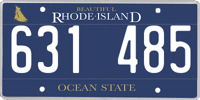 RI license plate 631485
