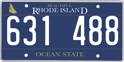 RI license plate 631488