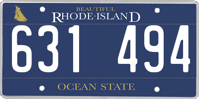RI license plate 631494