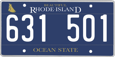 RI license plate 631501