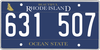 RI license plate 631507