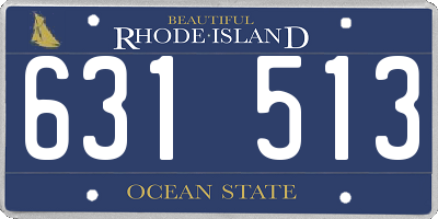 RI license plate 631513