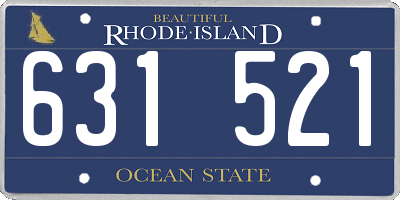 RI license plate 631521