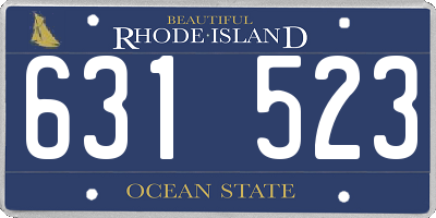 RI license plate 631523