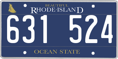RI license plate 631524