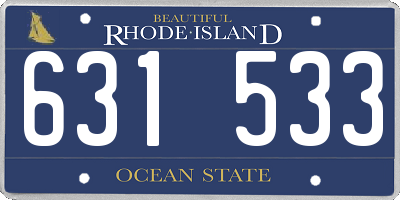 RI license plate 631533