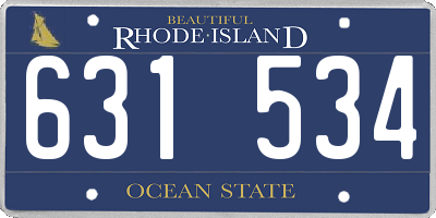 RI license plate 631534