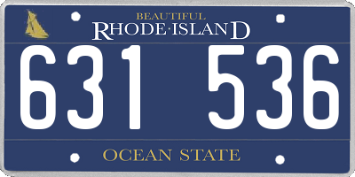RI license plate 631536