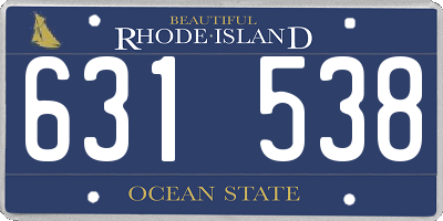RI license plate 631538