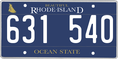 RI license plate 631540