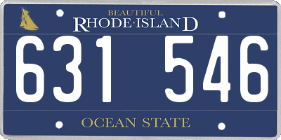 RI license plate 631546