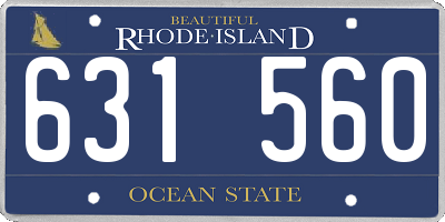 RI license plate 631560