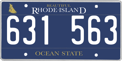 RI license plate 631563
