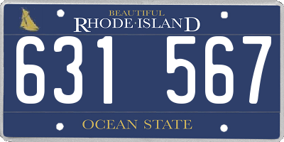 RI license plate 631567