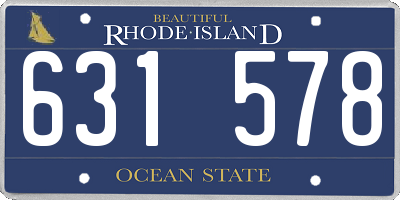 RI license plate 631578