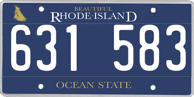 RI license plate 631583
