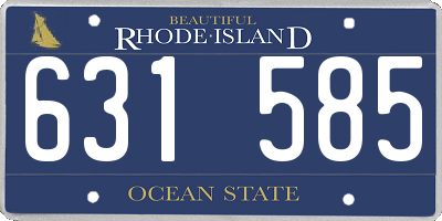 RI license plate 631585