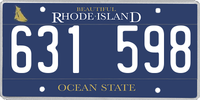 RI license plate 631598