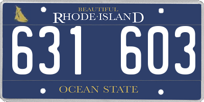 RI license plate 631603