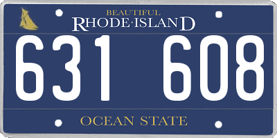 RI license plate 631608