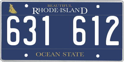 RI license plate 631612