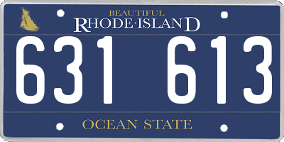RI license plate 631613
