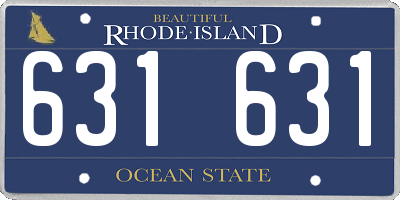RI license plate 631631